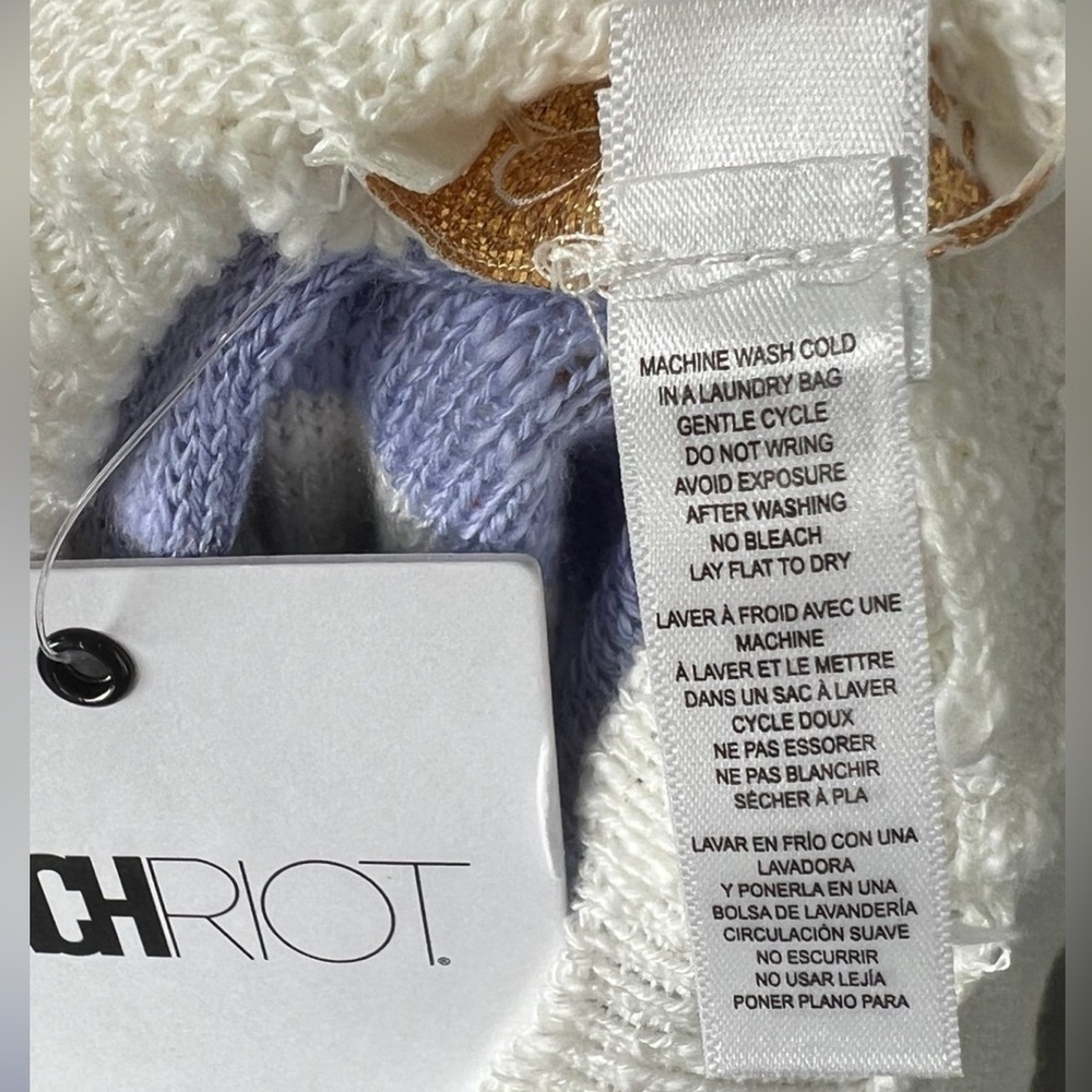 Beach Riot Ava Sweater/Swim Cover Up in Sweet Lavender Stripe sSize Medium New - Picture 5 of 5